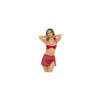 Ensemble 3 pièces rouge, soutien gorge, jupette et string 